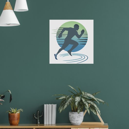 Liefde Hardlopen Marathon Competitieve Runner Cust Poster (Woonkamer 1)