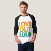 Liefde hardop Retro Pride Typografie Aangepast T-shirt (Voorkant volledig)