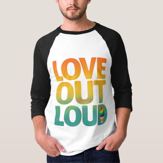 Liefde hardop Retro Pride Typografie Aangepast T-shirt (Voorkant)