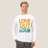 Liefde hardop Retro Pride-typografie Aangepast Tri-Blend Shirt (Voorkant)