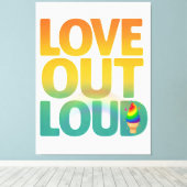 Liefde hardop Retro Pride typografie ontwerp Canvas Afdruk (Insitu (Houten vloer))