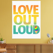 Liefde hardop Retro Pride typografie ontwerp Canvas Afdruk (Insitu (Woonkamer))