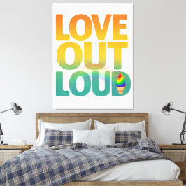 Liefde hardop Retro Pride typografie ontwerp Canvas Afdruk