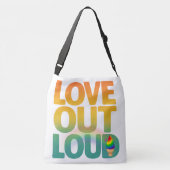 Liefde hardop Retro Pride typografie ontwerp Crossbody Tas (Achterkant)