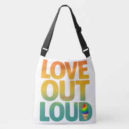 Liefde hardop Retro Pride typografie ontwerp Crossbody Tas