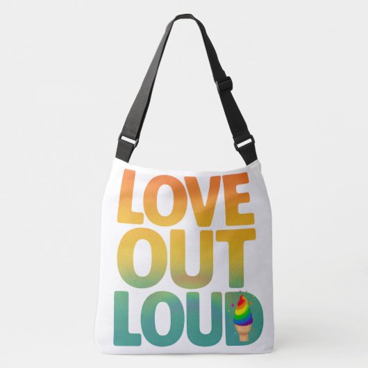 Liefde hardop Retro Pride typografie ontwerp Crossbody Tas (Voorkant)