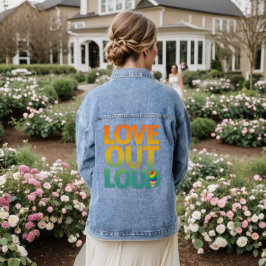 Liefde hardop Retro Pride typografie ontwerp Denim Jacket
