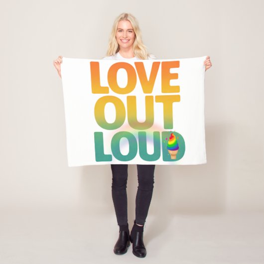 Liefde hardop Retro Pride typografie ontwerp Fleece Deken (In situ)