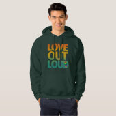 Liefde hardop Retro Pride typografie ontwerp Hoodie (Voorkant volledig)
