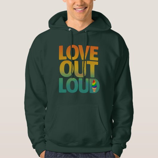 Liefde hardop Retro Pride typografie ontwerp Hoodie (Voorkant)