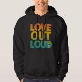 Liefde hardop Retro Pride typografie ontwerp Hoodie (Voorkant)