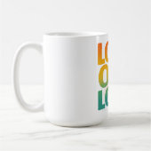 Liefde hardop Retro Pride typografie ontwerp Koffiemok (Links)