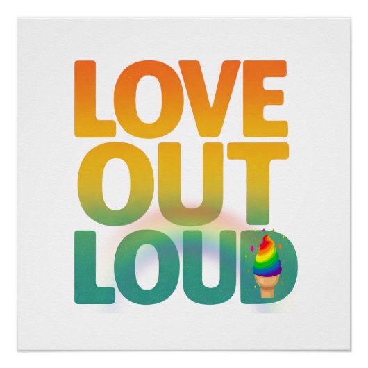 Liefde hardop Retro Pride typografie ontwerp Perfect Poster (Voorkant)