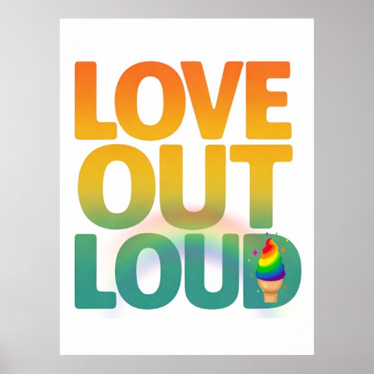 Liefde hardop Retro Pride typografie ontwerp Poster (Voorkant)