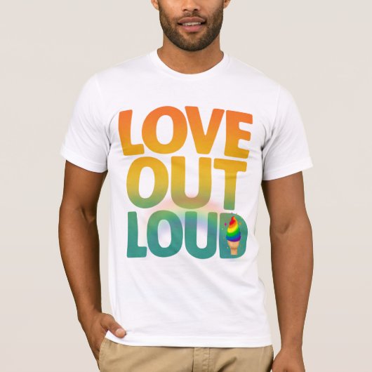 Liefde hardop Retro Pride typografie ontwerp T-shirt (Voorkant)
