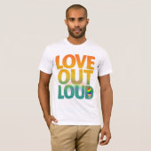 Liefde hardop Retro Pride typografie ontwerp T-shirt (Voorkant volledig)