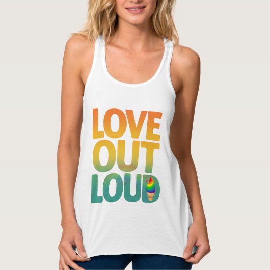 Liefde hardop Retro Pride typografie ontwerp Tanktop (Voorkant)