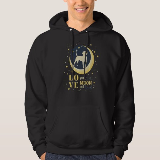 Liefde Harrier Dog aan de maan Hoodie (Voorkant)