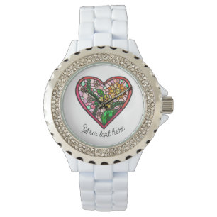 Liefde harsbevlekt glas horloge