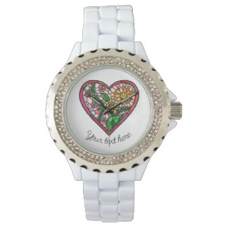 Liefde harsbevlekt glas horloge