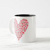 Liefde hart 2012 icoon zwart en rood tweekleurige koffiemok (Voorkant links)