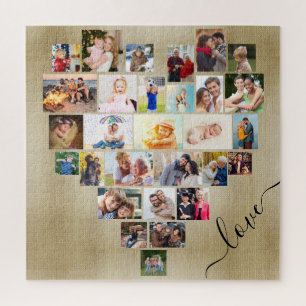 Liefde Hart 29 Foto Collage Vierkant Legpuzzel