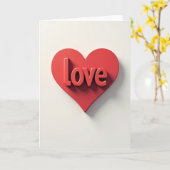 Liefde Hart 3D Kaart (Gele Bloem)