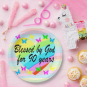 LIEFDE HART 90E VERJAARDAG PAPIER BORDEN PAPIEREN BORDJE (Feest)