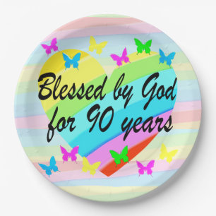  LIEFDE HART 90E VERJAARDAG PAPIER BORDEN PAPIEREN BORDJE