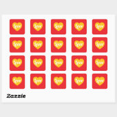 Liefde,hart,aangepast Vierkante Sticker (Vel)