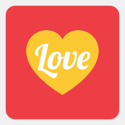 Liefde,hart,aangepast Vierkante Sticker (Voorkant)