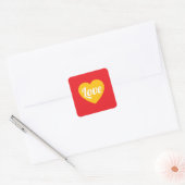 Liefde,hart,aangepast Vierkante Sticker (Envelop)