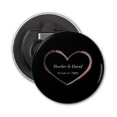 Liefde Hart Aantrekkelijk Charmant Trouwen Button Flesopener (Voorkant)