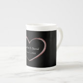 Liefde Hart Aantrekkelijke Charmante Bruiloft Porselein Kop (Voorkant rechts)