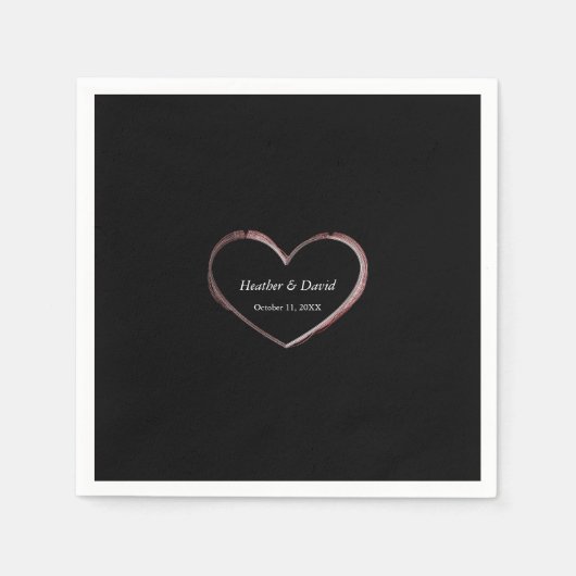 Liefde Hart Aantrekkelijke Charmante Bruiloft Servet (Voorkant)