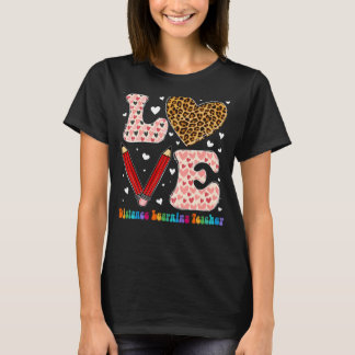 Liefde hart afstand leren leraar Leopard Valen T-shirt