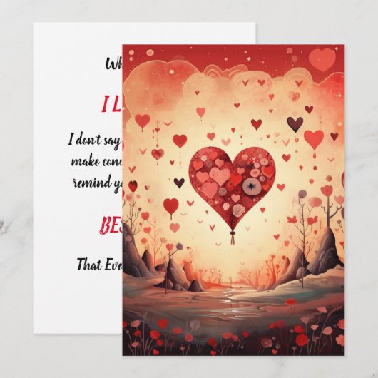 Liefde Hart: Als ik je vertel - Valentijn Liefde K Feestdagenkaart (Voorkant / Achterkant)