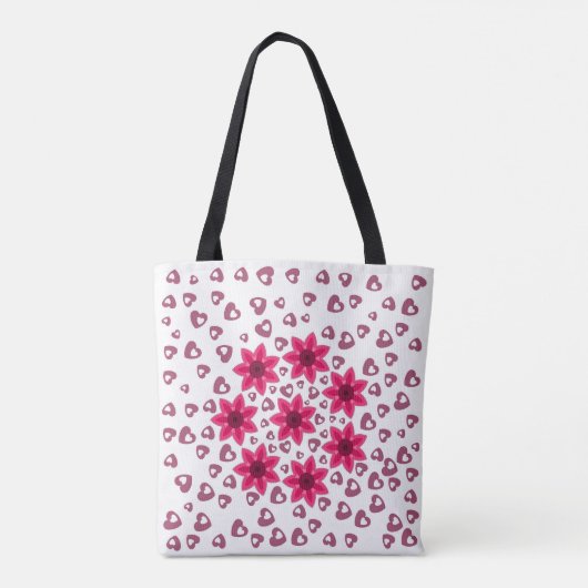 LIEFDE HART ARTISTIEKE CADEAU VROUWEN, VRIENDIN TOTE BAG (Achterkant)