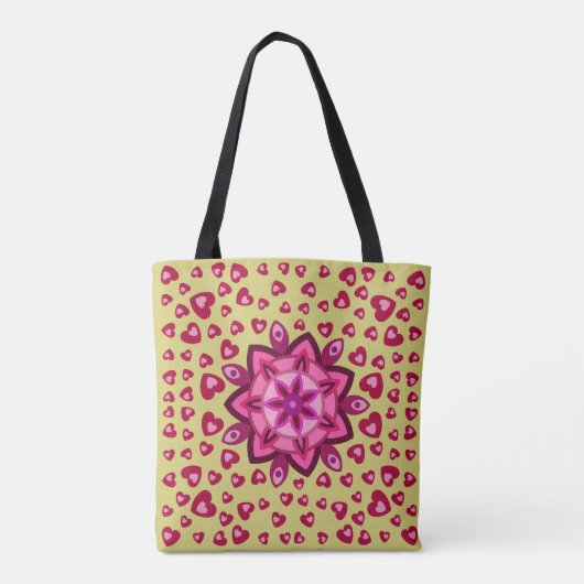 LIEFDE HART ARTISTIEKE CADEAU VROUWEN, VRIENDIN TOTE BAG (Achterkant)