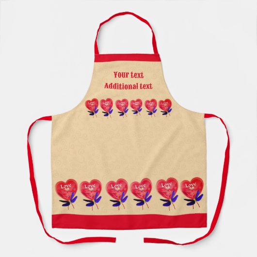 Liefde hart ballon libel gepersonaliseerd schort (Voorkant)