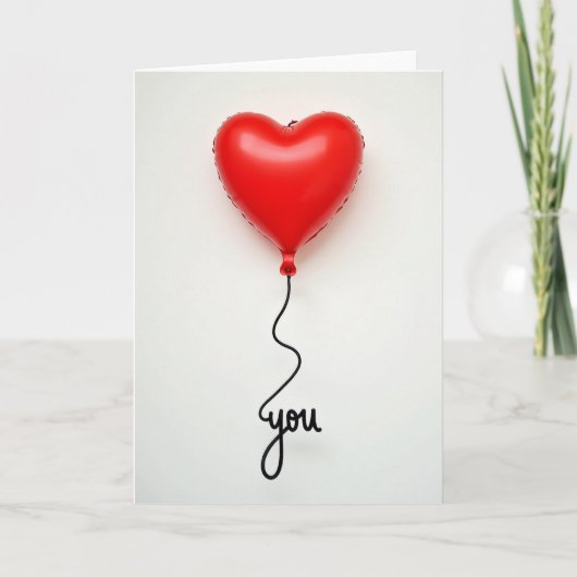 Liefde Hart Ballonkaart Kaart (Voorkant)