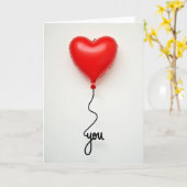 Liefde Hart Ballonkaart Kaart (Gele Bloem)