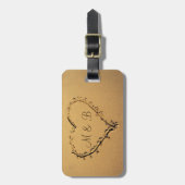 Liefde hart bij strand gewoon getrouwd bagagelabel (Voorkant verticaal)