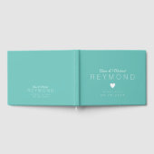 Liefde hart blauwgroen blauw bruiloft gastenboek (Volledig)