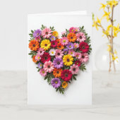 Liefde Hart Bloem Kaart (Gele Bloem)