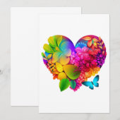 Liefde Hart Bloemen Design Bedankkaart (Voorkant / Achterkant)