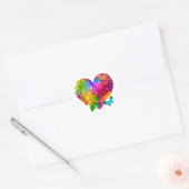 Liefde Hart Bloemen Design Hart Sticker (Envelop)
