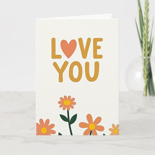 Liefde Hart Bloemen Kaart (Voorkant)