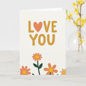 Liefde Hart Bloemen Kaart (Gele Bloem)