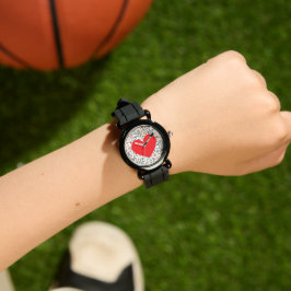 Liefde Hart, Bloemen Patroon, Modern,schattig Horloge